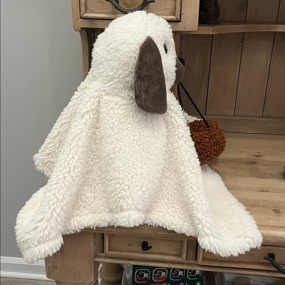 Pottery Barn Doug Gus the Ghost Dog Pillow NWT Halloween Pumpkin